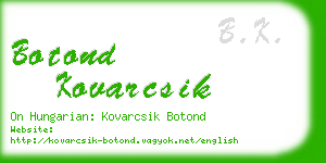 botond kovarcsik business card